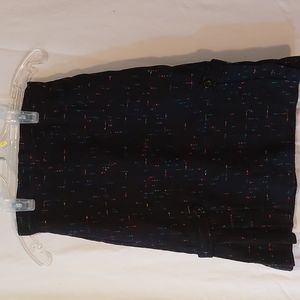 Vtg Girls Black Wool Skirt with Pleated Sides size 10